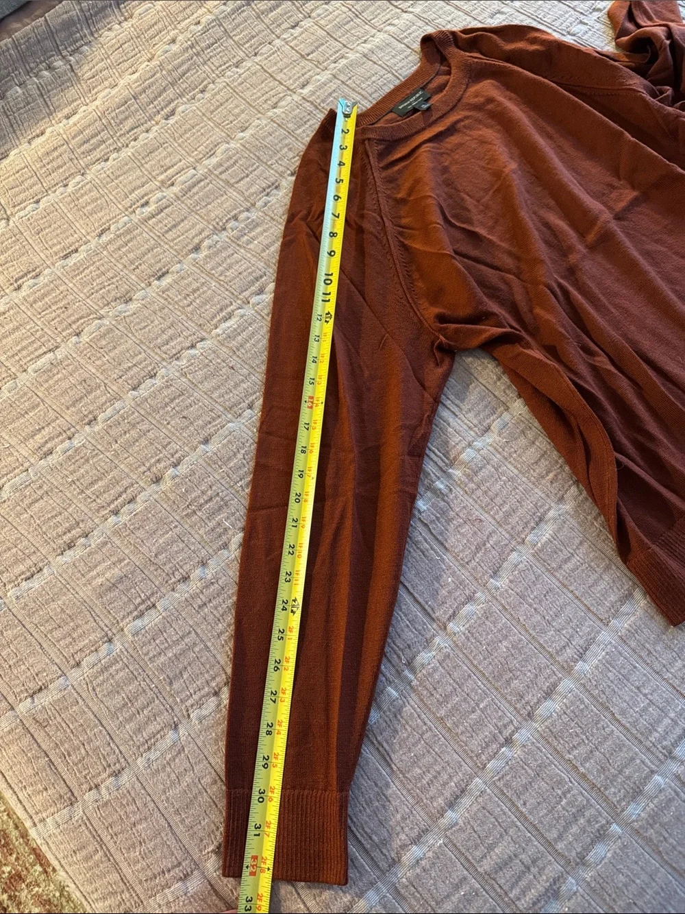 Banana Republic Men's XL 100% Merino Wool Burnt Orange Crewneck Sweater